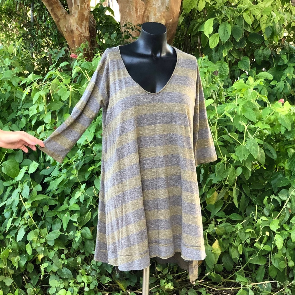 "We are the Free" Olive/Gray Tunic Tee -XS